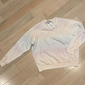 Leallo sale dune ombré crewneck soft cotton terry sweatshirt S
